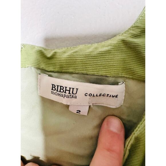 BIBHU MOHAPATRA Green Flowy Empire Maxi Shift Style Sleeveless Dress Size 2 - Picture 11 of 16